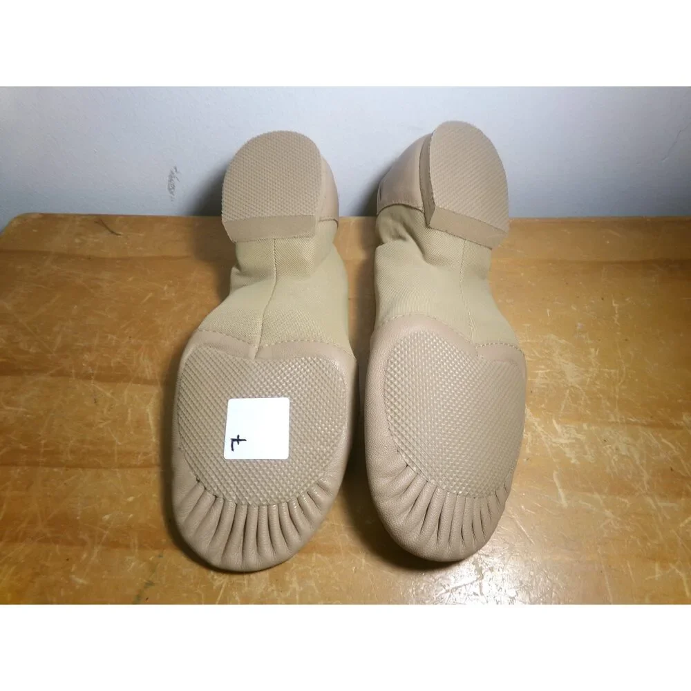 Pre-Owned Dance Jazz Shoes Bloch 7M Adult Tan Leather Slip On Split Sole
